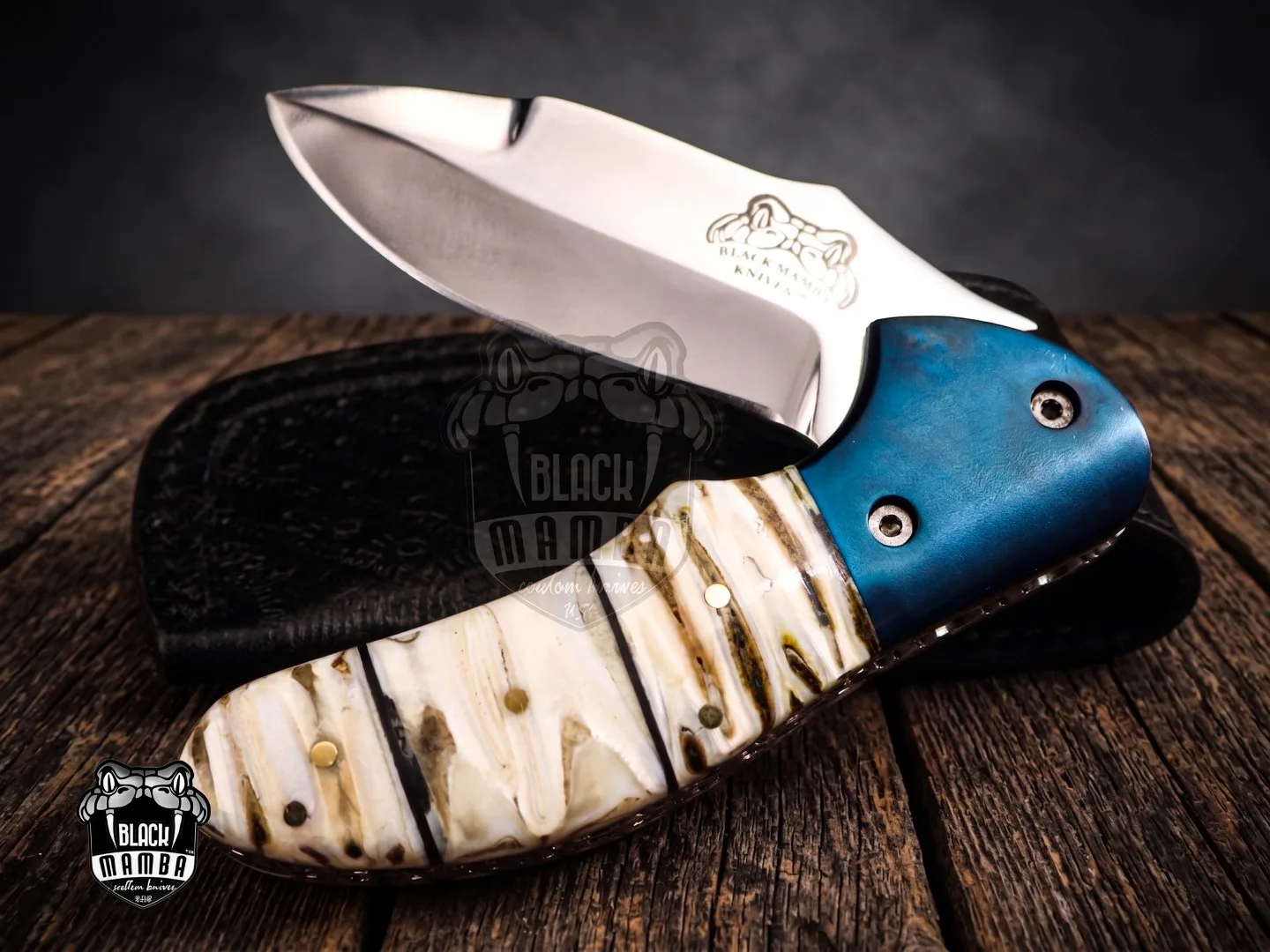 King Snake - Damascus Folding Pocket Knife, 7.3″ Overall - view 4