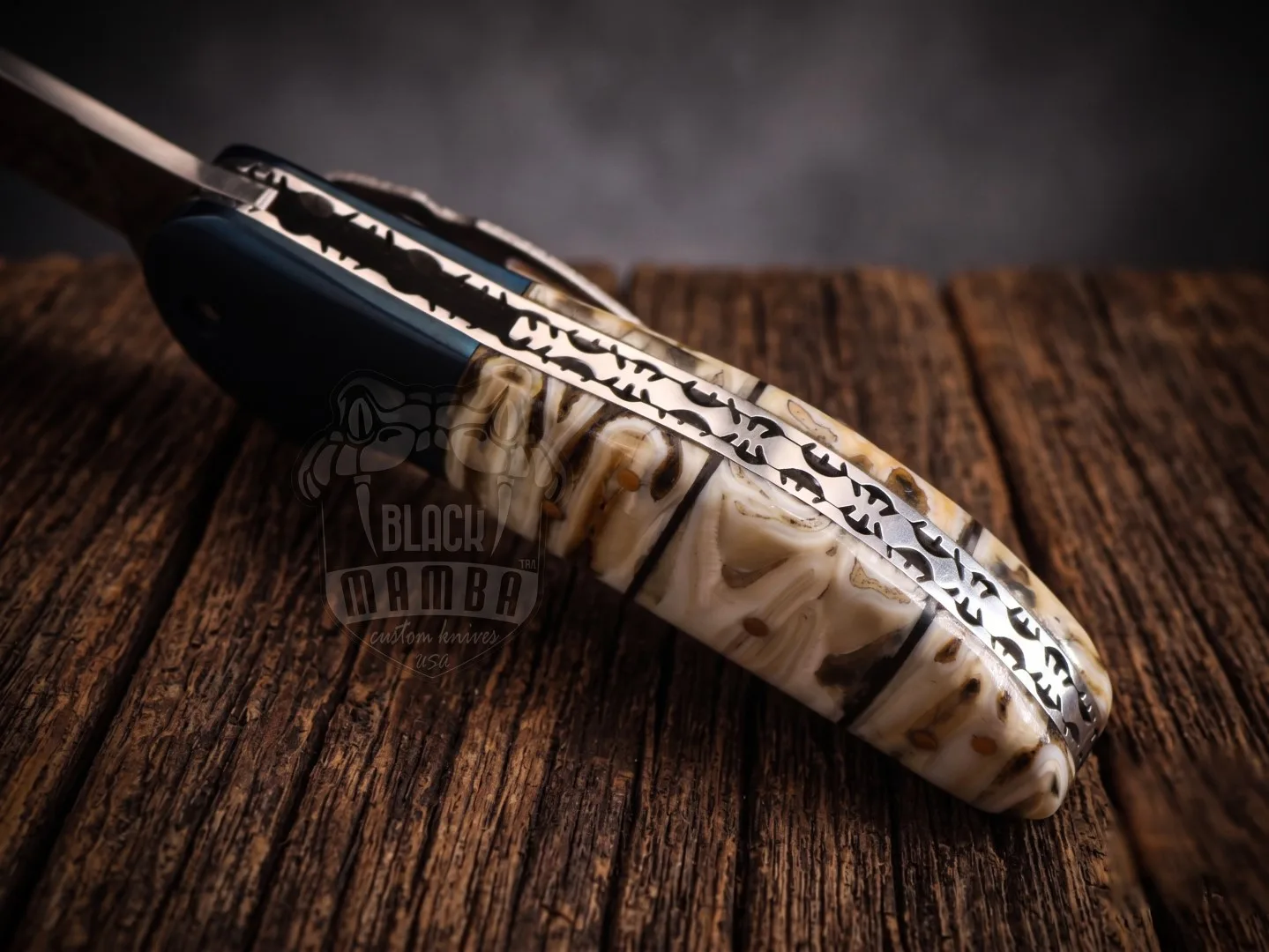 King Snake - Damascus Folding Pocket Knife, 7.3″ Overall - view 5