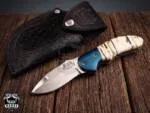 King Snake - Damascus Folding Pocket Knife, 7.3″ Overall