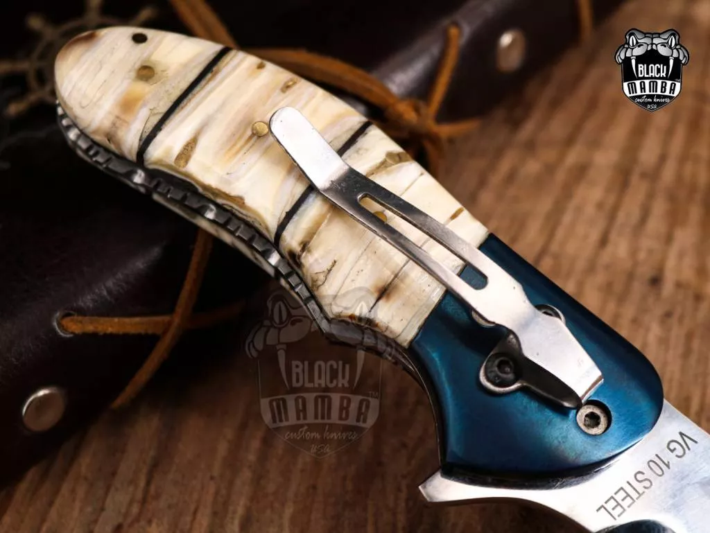 BLACK MAMBA KNIVES BMK-VG67 King Snake 4 Inches Closed Blade Knife VG10 Stainless Steel Folding Knife, Pocket Knife G10 Handle USA Made - Image 7