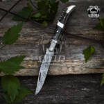 Bmk-506 Black Sonata 4.75 Inches Damascus Laguiole Knife Handmade Damascus Pocket Knives french knife steak knife USA Made