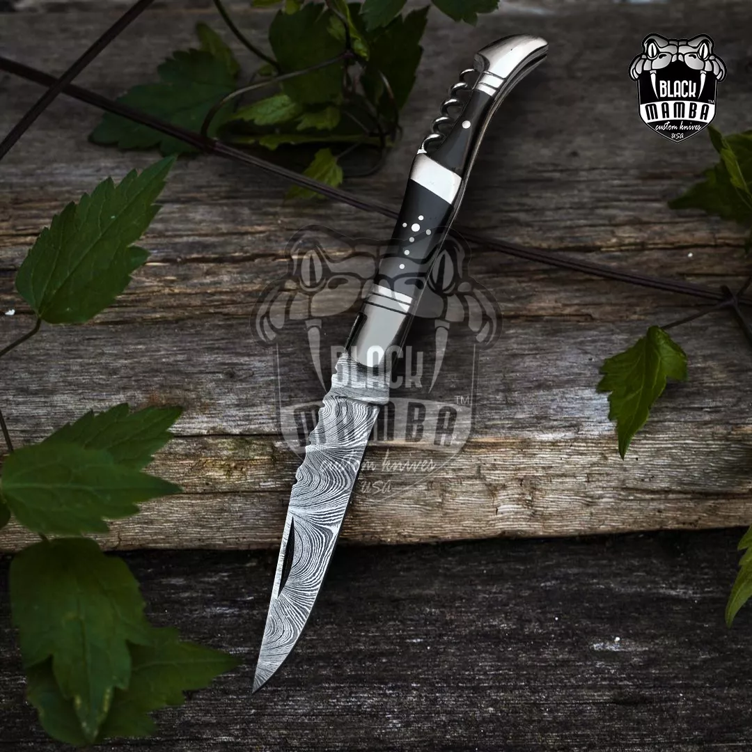 Black Sonata - Damascus Laguiole Knife, 7.5″ Overall