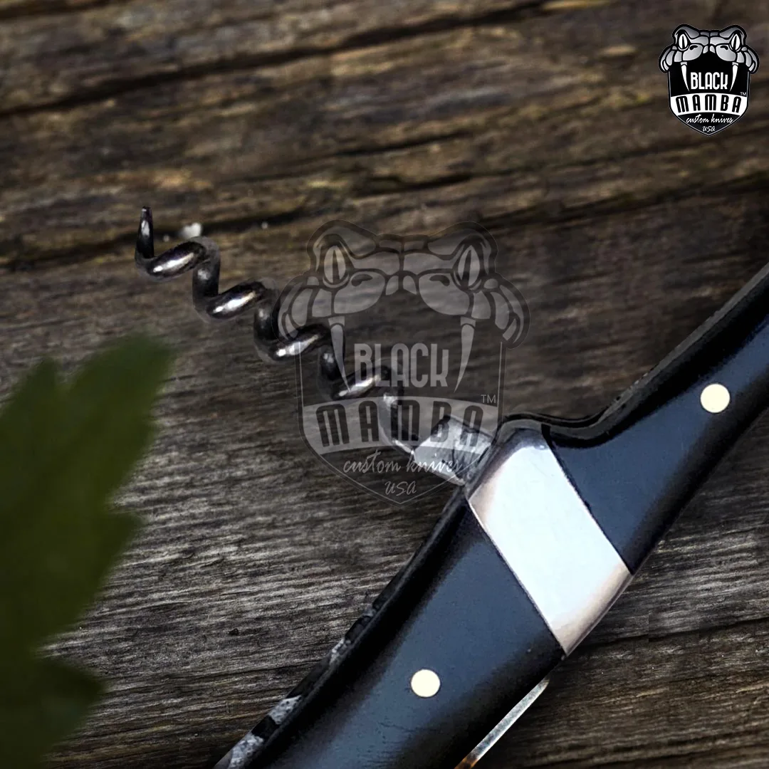 Black Sonata - Damascus Laguiole Knife, 7.5″ Overall - view 4