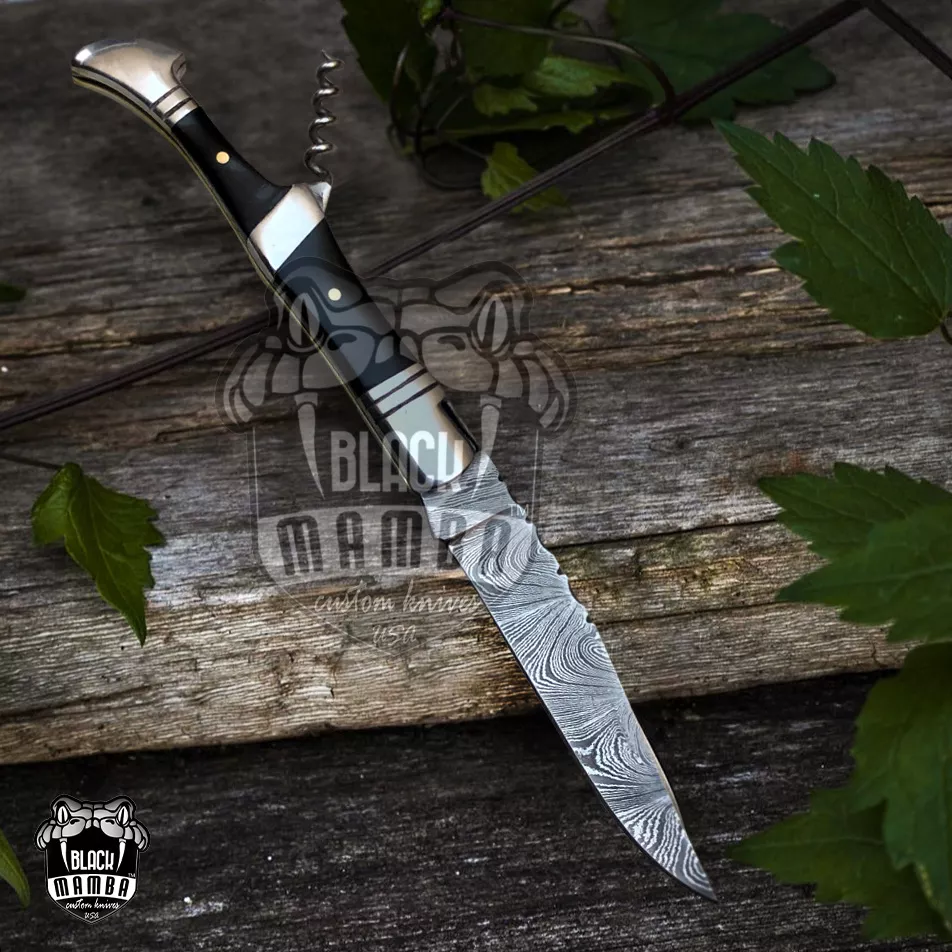 Black Sonata - Damascus Laguiole Knife, 7.5″ Overall - view 5