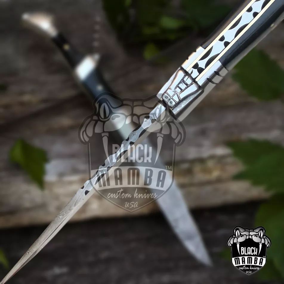 Black Sonata - Damascus Laguiole Knife, 7.5″ Overall - view 6