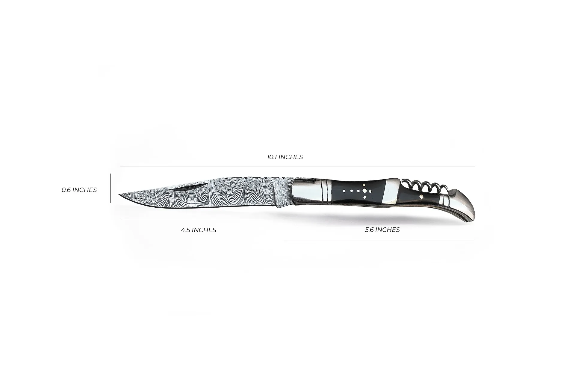 Black Sonata 4.75 Inches Damascus Laguiole Knife Handmade Damascus Pocket Knives French Knife Steak Knife USA Made | BMK-506 - view 7