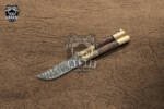 DB-26 Damascus Balisong Butterfly Knife with Beautiful Brass and Ram Horn Handle Handmade Original Traditional Filipino Butterfly Batanga Knife black mamba knives USA