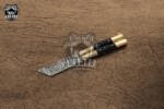 DB-27 Damascus Balisong Butterfly Knife with Beautiful Brass and Bull Horn Handle Handmade Original Traditional Filipino Butterfly Batanga Knife black mamba knives USA
