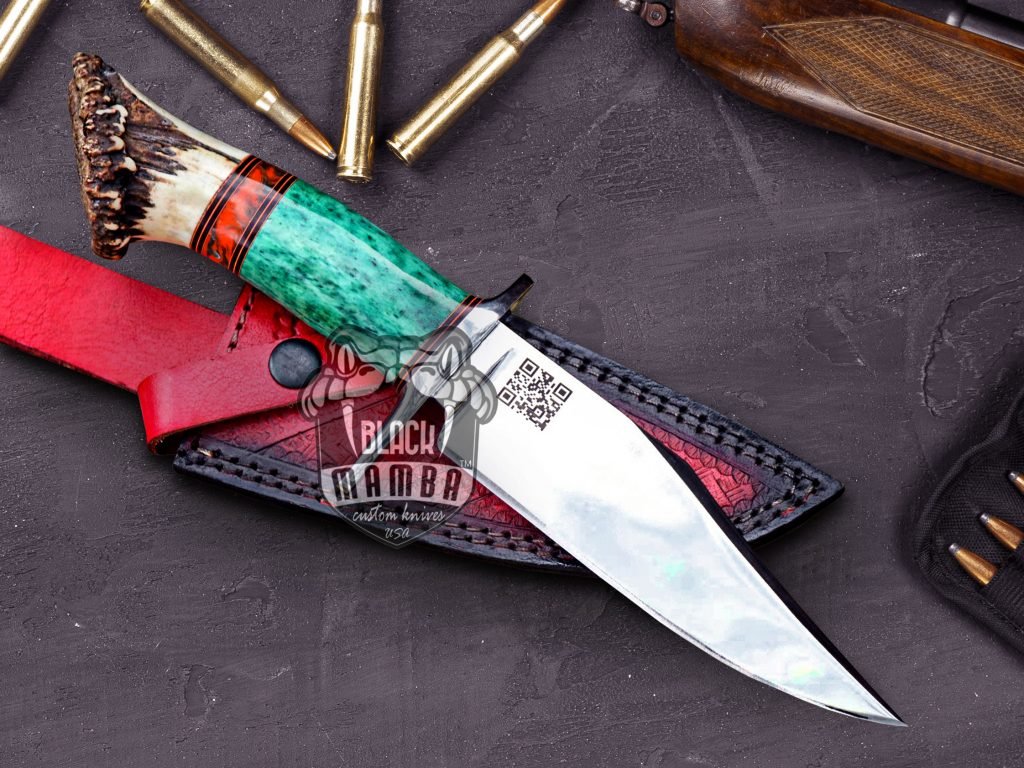 Bmk-UL-14 Green Lizard High End Handmade Forged Steel Knife Hunting Knife 6.2 inches Blade Made in USA - Image 4