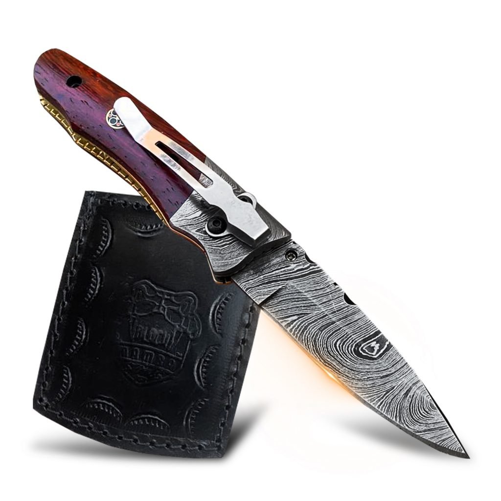 BMK-632 Laticauda 7  Long 3 Blade 5.5oz Damascus Pocket knife handmade folding Clip Knives Damascus blade USA - Image 4