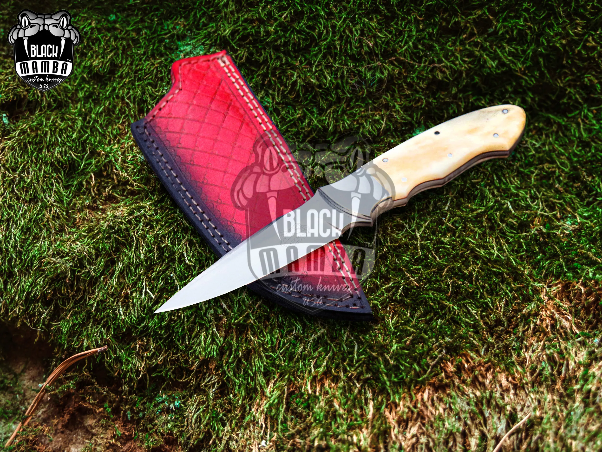 Bmk-UL-13 White Lion High End Handmade Forged Steel Knife Hunting Knife 4.5 Inches Blade Made in USA - view 5