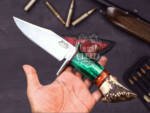 Bmk-UL-14 Green Lizard High End Handmade Forged Steel Knife Hunting Knife 6.2 inches Blade Made in USA