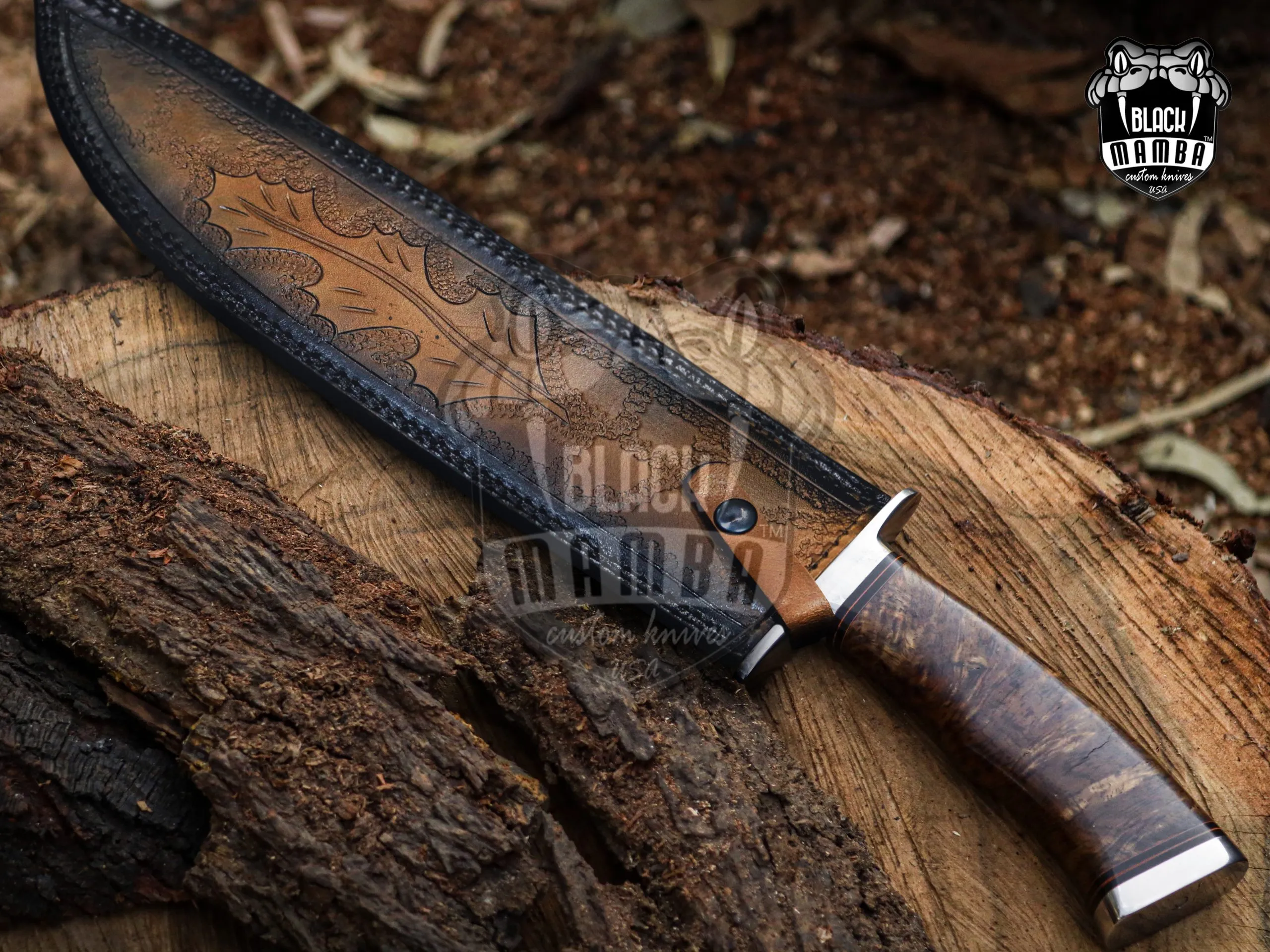 Bmk-UL-01 Viper Snake High End Handmade Damascus Steel Bowie Knife Made in USA - view 2