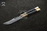 Filipino Balisong Butterfly Knife - Db-09 Damascus Balisong Butterfly & Original Traditional Filipino Butterfly Batanga & Handmade Brass