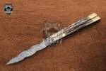 Filipino Balisong Butterfly Knife - Db-10 Damascus Balisong Butterfly & Original Traditional Filipino Butterfly Batanga & Handmade Brass
