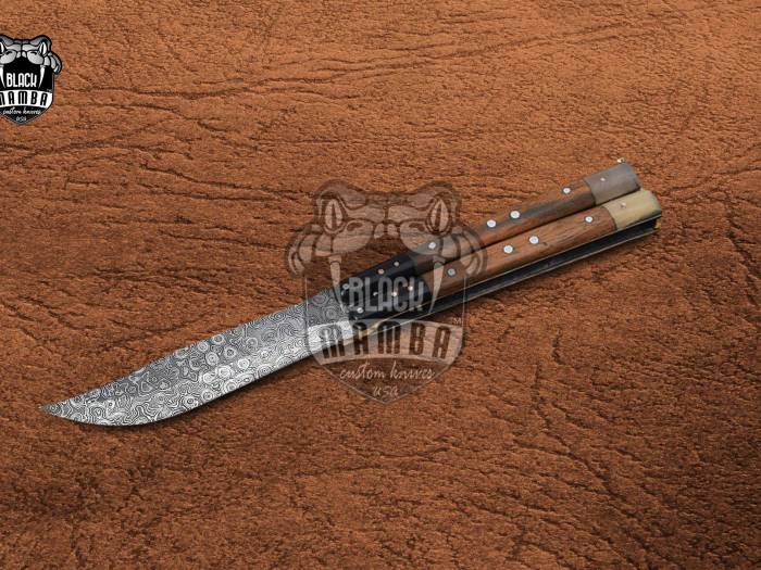 DB-28 Damascus Balisong Butterfly Knife with Beautiful Handle Handmade Original Traditional Filipino Butterfly Batanga Knife black mamba knives USA
