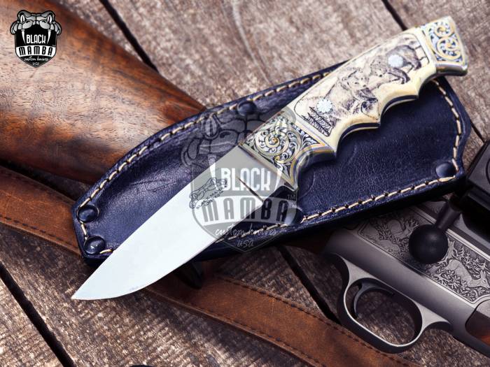 Bmk-UL-12 Grizzly Bear High End Handmade Forged Steel Knife Hunting Knife 3.5 inches Blade Made in USA