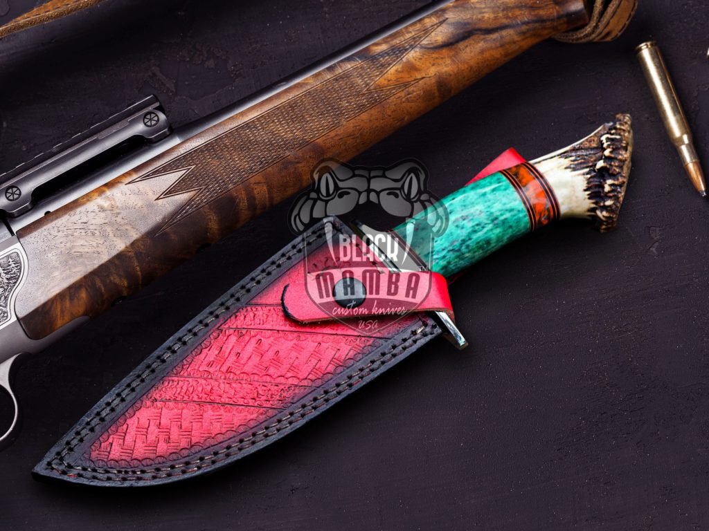 Bmk-UL-14 Green Lizard High End Handmade Forged Steel Knife Hunting Knife 6.2 inches Blade Made in USA - Image 12