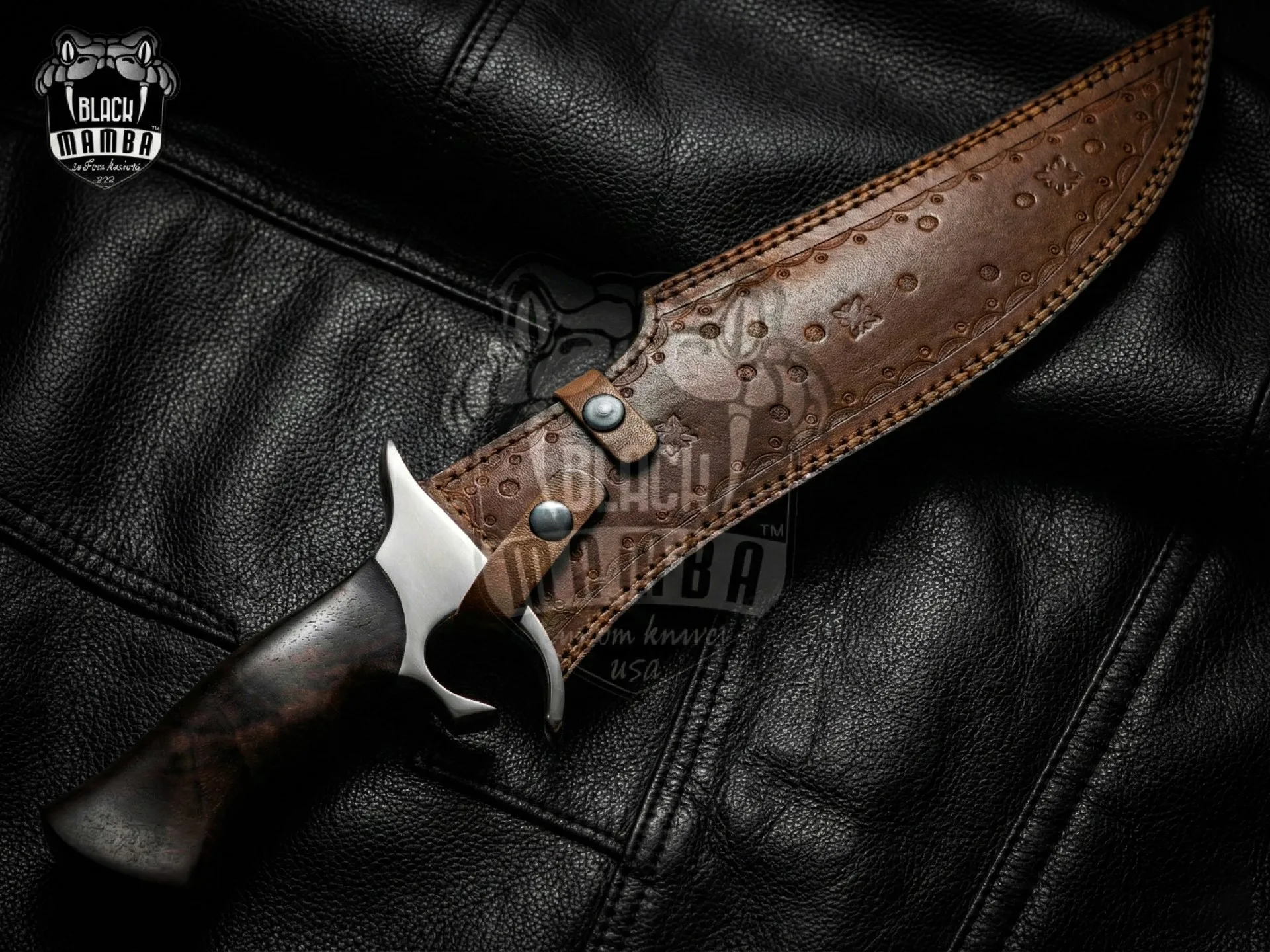 Bmk-UL-10 Brown Bear High End Handmade Forged Steel Bowie Knife Hunting Knife 14 Inches Blade Made in USA - view 4
