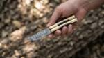 Damascus Balisong Butterfly Knife Original Traditional Filipino Butterfly Batanga Knife with Handmade Brass and Wooden Handle Black Mamba Knives USA | DB-16