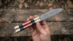 Damascus Balisong Butterfly Knife Original Traditional Filipino Butterfly Batanga Knife with Handmade Brass and Red Dragon Handle Black Mamba Knives USA | DB-08