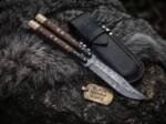 Damascus Balisong Butterfly Knife with Beautiful Handle Handmade Original Traditional Filipino Butterfly Batanga Knife Black Mamba Knives USA | DB-28