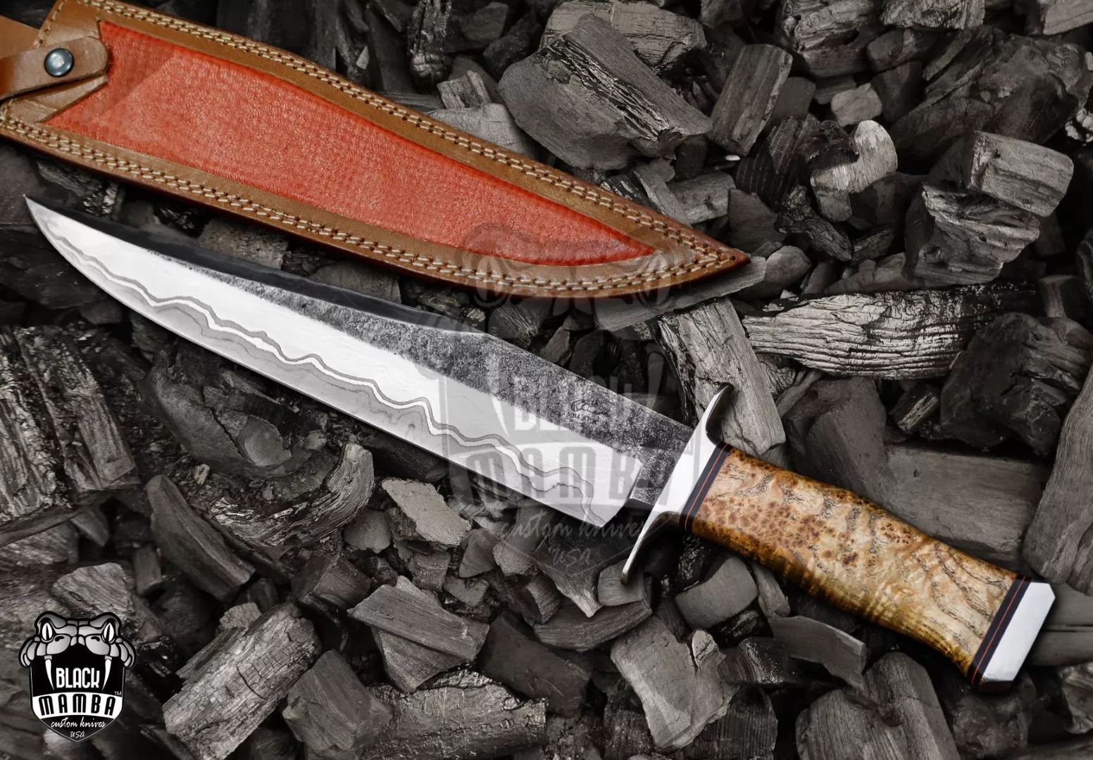 King Snake - 440C Steel Bowie Knife, 18″ Overall, Wood Handle