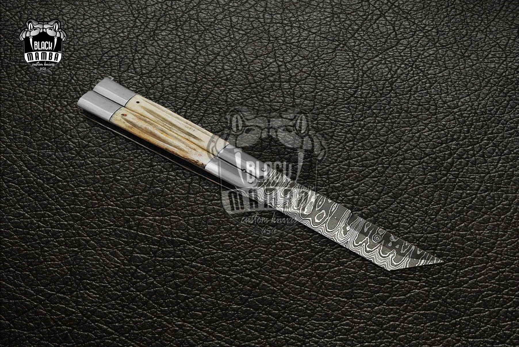 Damascus Filipino Balisong Butterfly Knife – Ladder Pattern | DB-15 - view 3