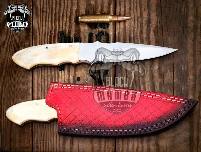 White Lion - Damascus Hunting Knife, 9.4″ Overall, Bone Handle - view 10