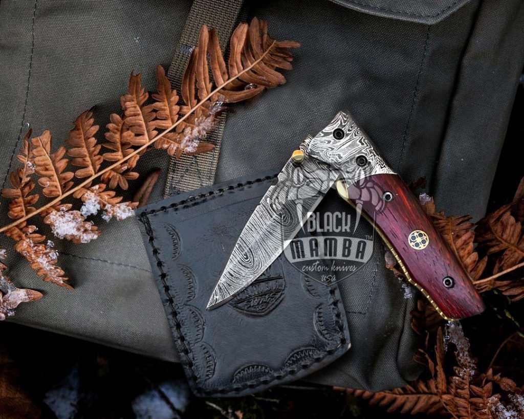 BMK-632 Laticauda 7  Long 3 Blade 5.5oz Damascus Pocket knife handmade folding Clip Knives Damascus blade USA - Image 2