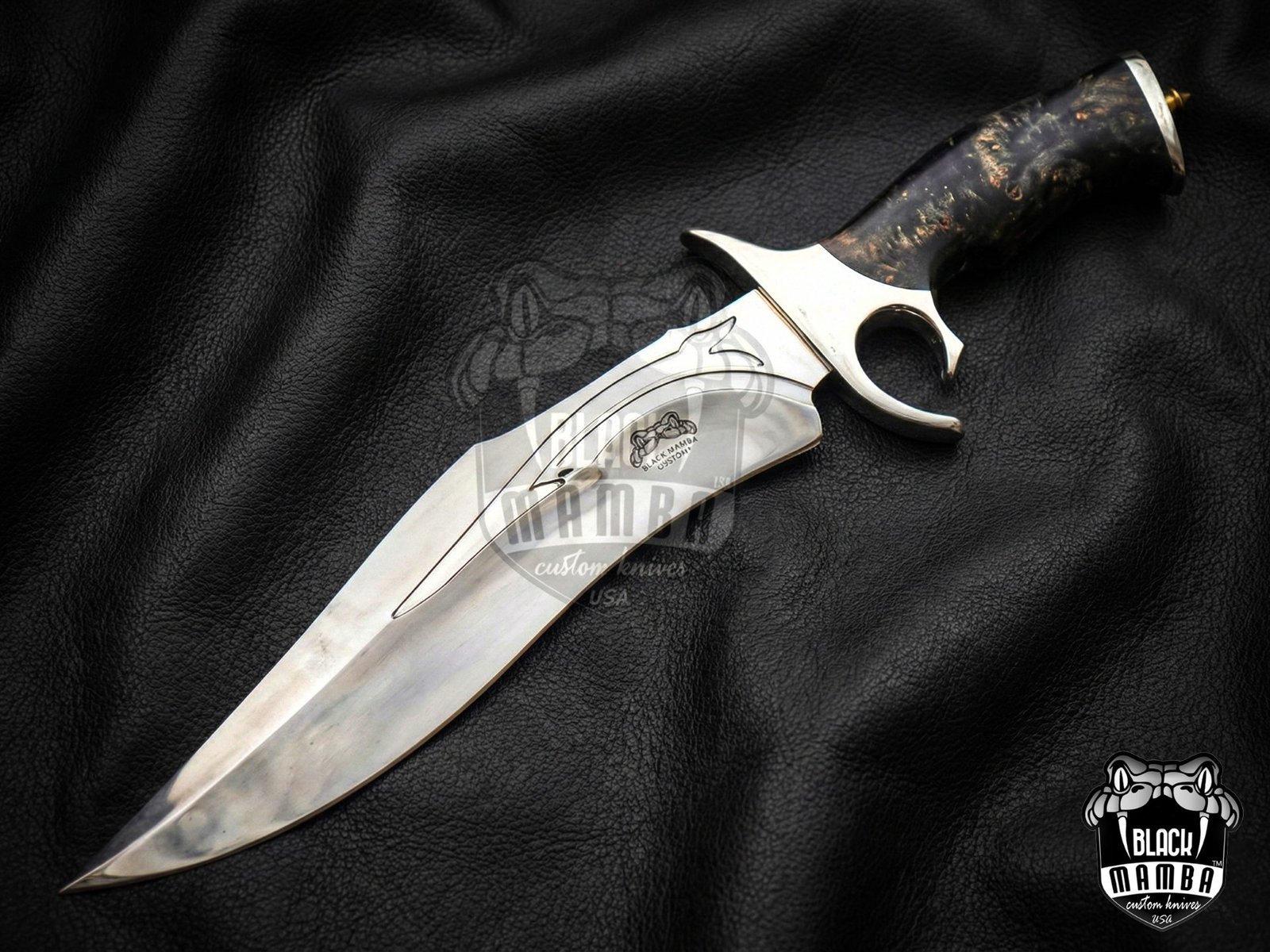 Bmk-UL-07 Black viper High End Handmade Forged Steel Bowie Knife Hunting Knife 14 inches Blade Made in USA - Image 5
