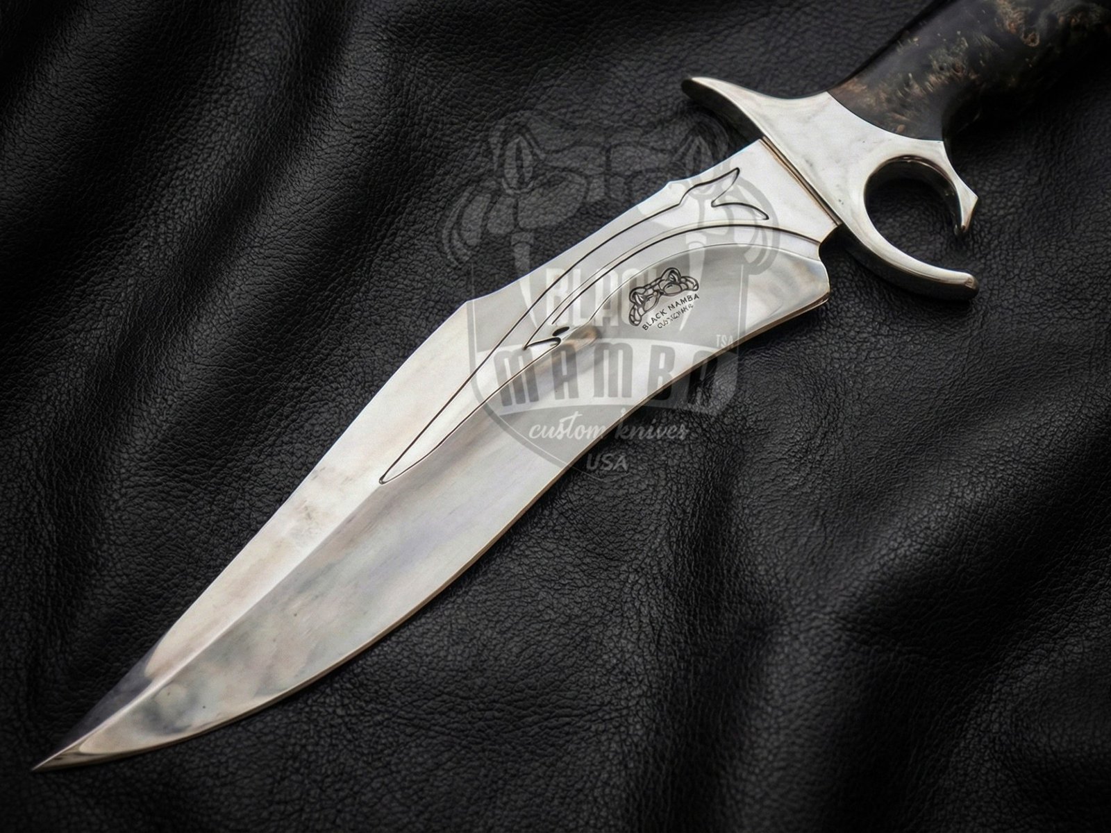 Bmk-UL-07 Black viper High End Handmade Forged Steel Bowie Knife Hunting Knife 14 inches Blade Made in USA - Image 6