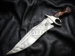 Brown Bear - Damascus Bowie Knife, 19″ Overall, Wood Handle