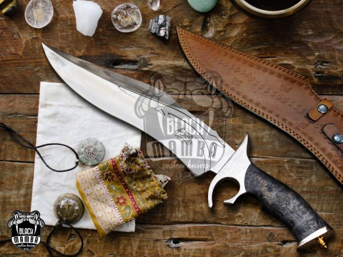 Bmk-UL-07 Black viper High End Handmade Forged Steel Bowie Knife Hunting Knife 14 inches Blade Made in USA