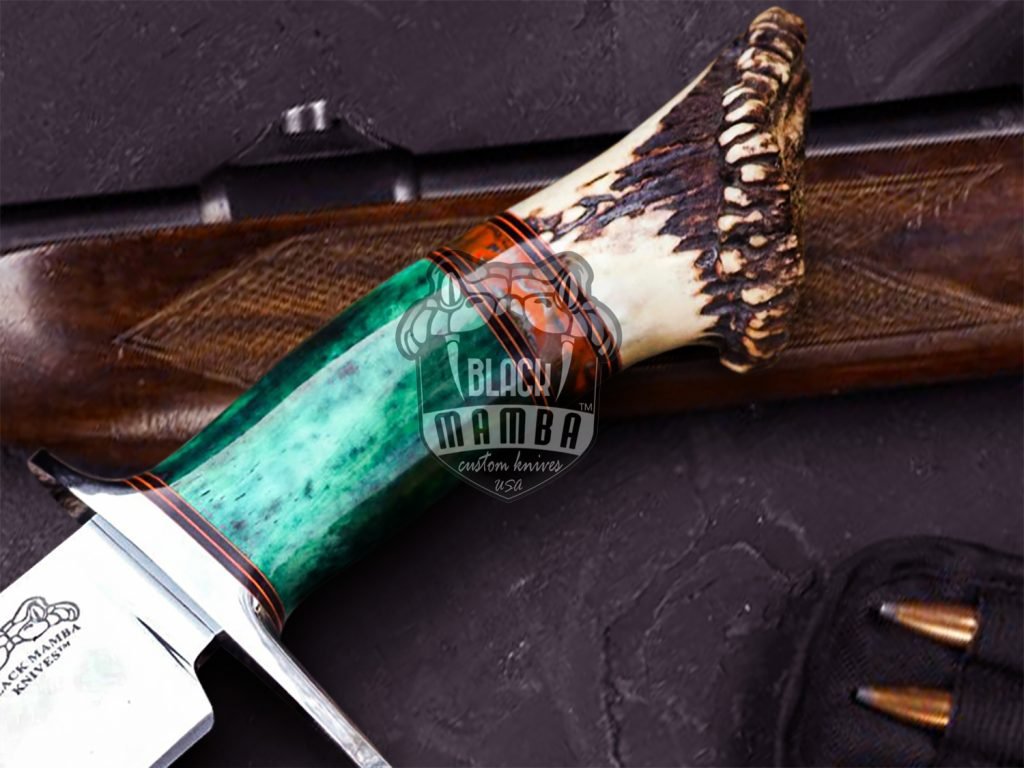 Bmk-UL-14 Green Lizard High End Handmade Forged Steel Knife Hunting Knife 6.2 inches Blade Made in USA - Image 9