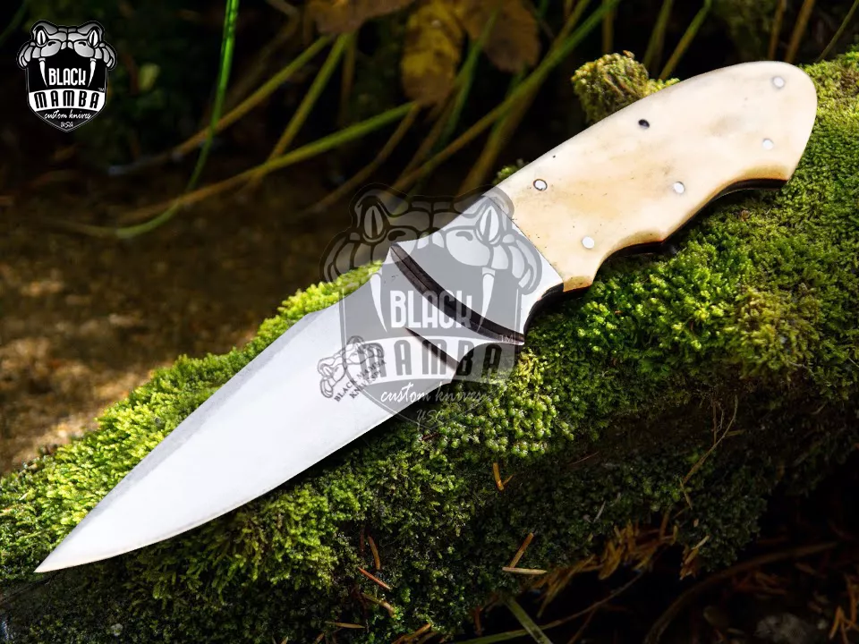 White Lion - Damascus Hunting Knife, 9.4″ Overall, Bone Handle - view 7