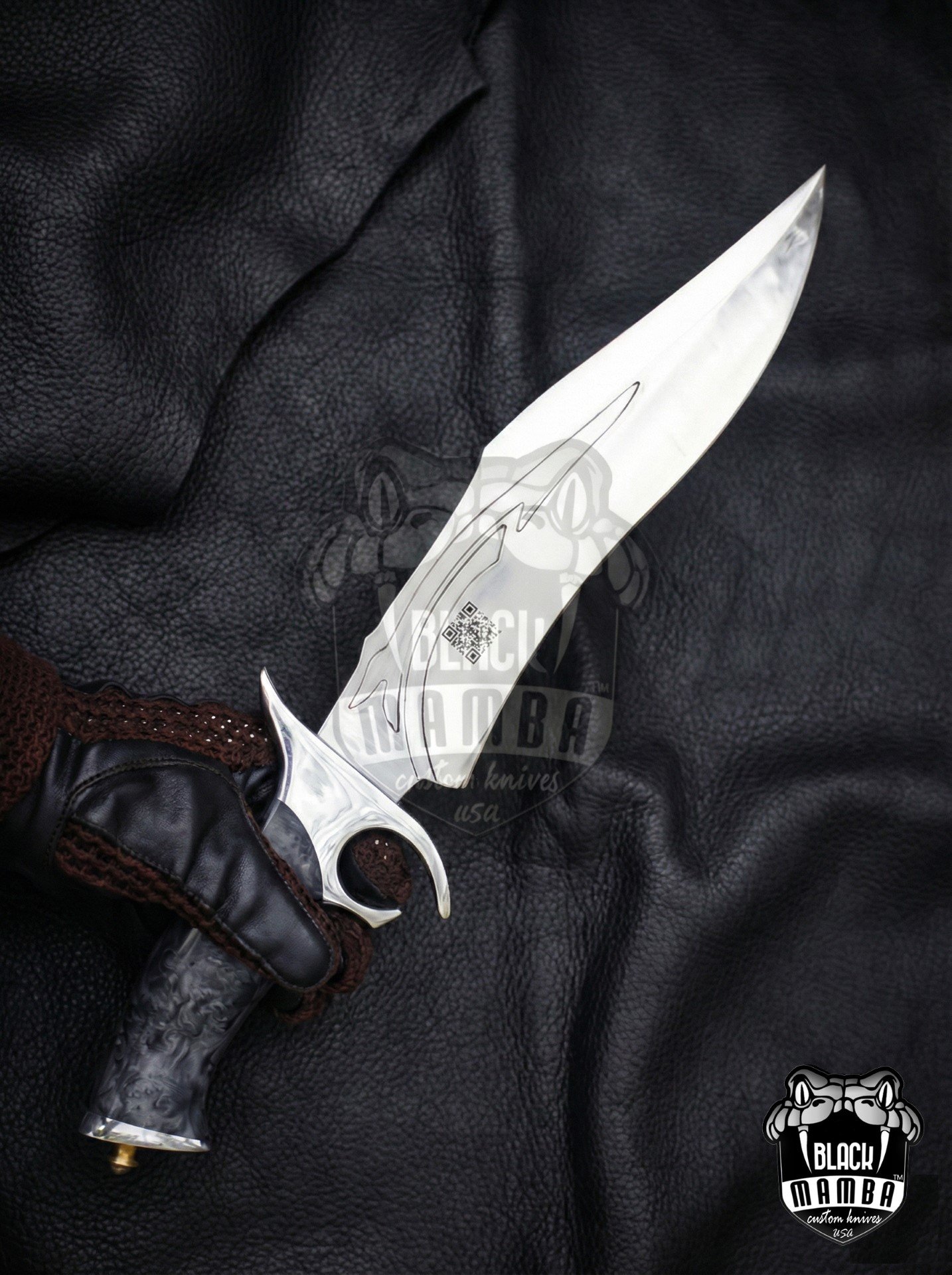 Bmk-UL-07 Black viper High End Handmade Forged Steel Bowie Knife Hunting Knife 14 inches Blade Made in USA - Image 9