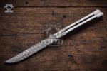 Filipino Balisong Butterfly Knife - Db-12 Damascus Balisong Butterfly & Original Traditional Filipino Butterfly Batanga & Handmade Steel