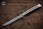 Filipino Balisong Butterfly Knife - Db-12 Damascus Balisong Butterfly & Original Traditional Filipino Butterfly Batanga & Handmade Steel