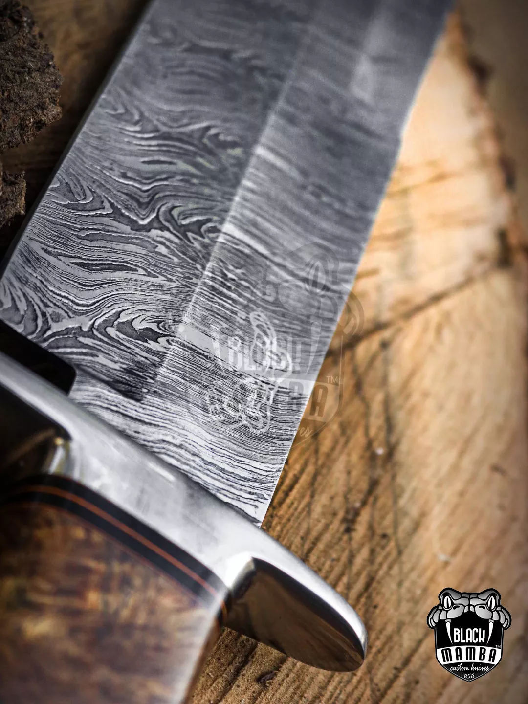 Bmk-UL-01 Viper Snake High End Handmade Damascus Steel Bowie Knife Made in USA - view 23