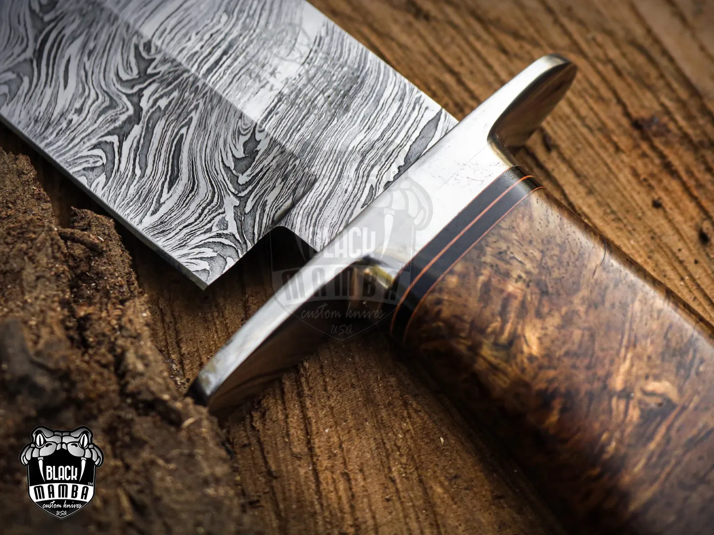 Bmk-UL-01 Viper Snake High End Handmade Damascus Steel Bowie Knife Made in USA - view 22