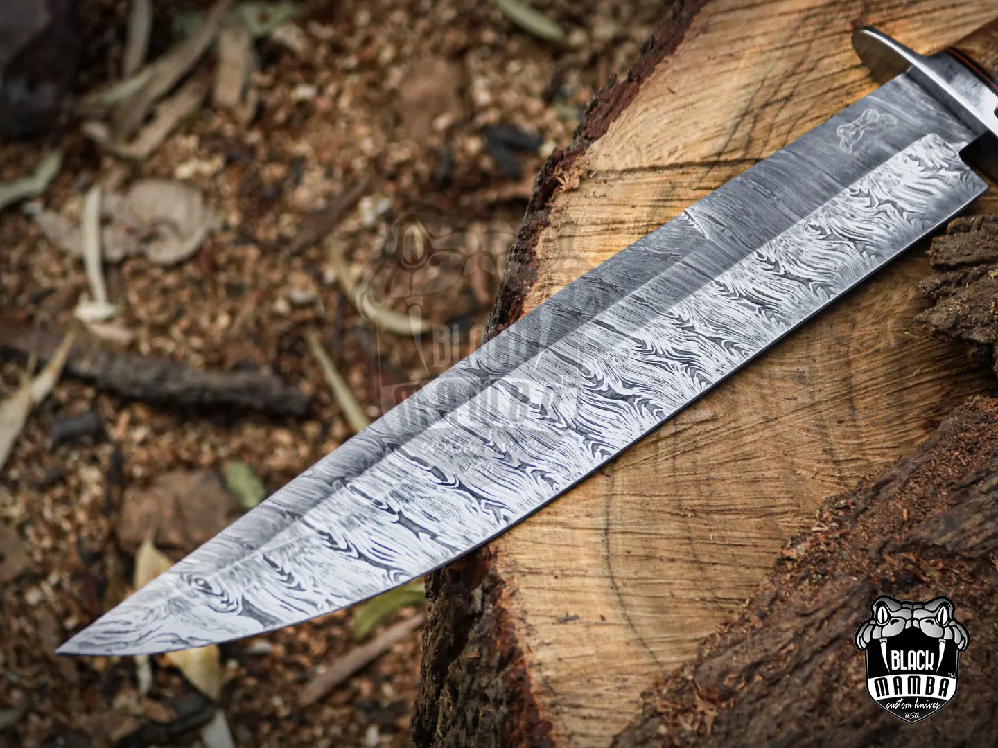 Bmk-UL-01 Viper Snake High End Handmade Damascus Steel Bowie Knife Made in USA - view 18