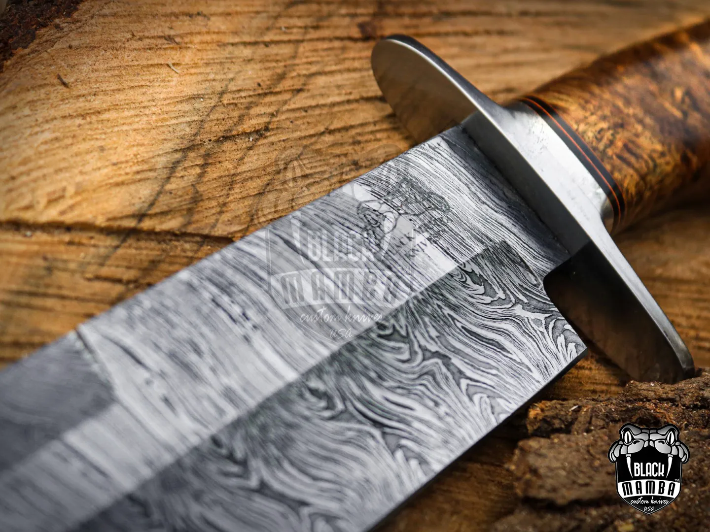 Bmk-UL-01 Viper Snake High End Handmade Damascus Steel Bowie Knife Made in USA - view 17