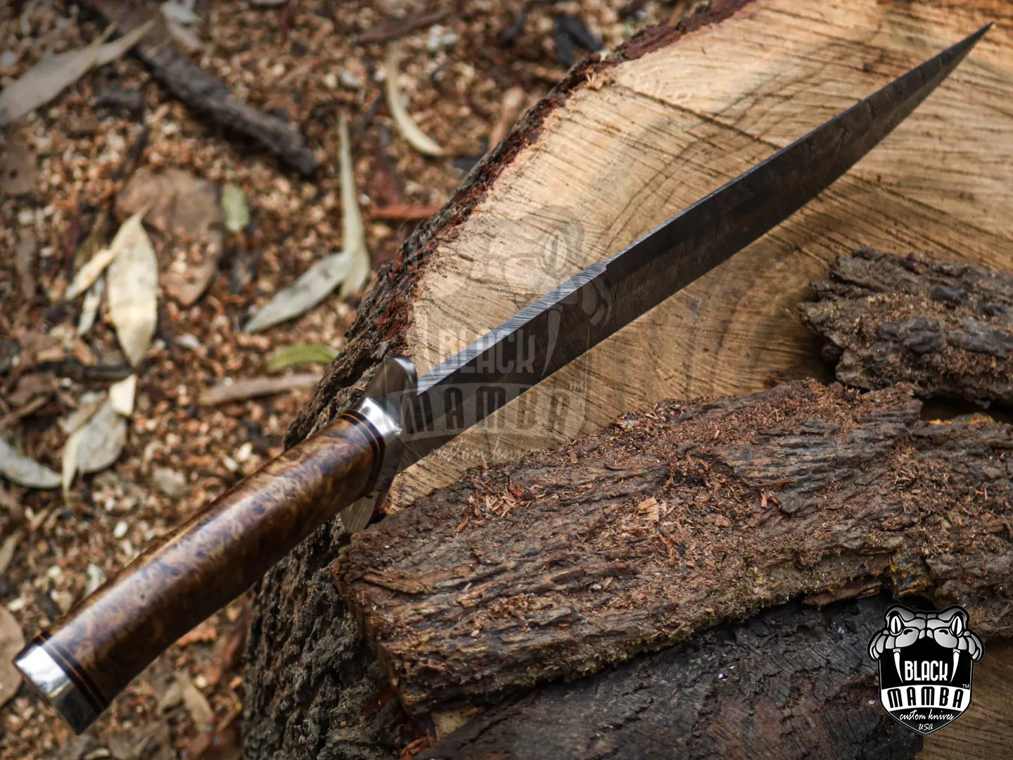 Bmk-UL-01 Viper Snake High End Handmade Damascus Steel Bowie Knife Made in USA - view 13