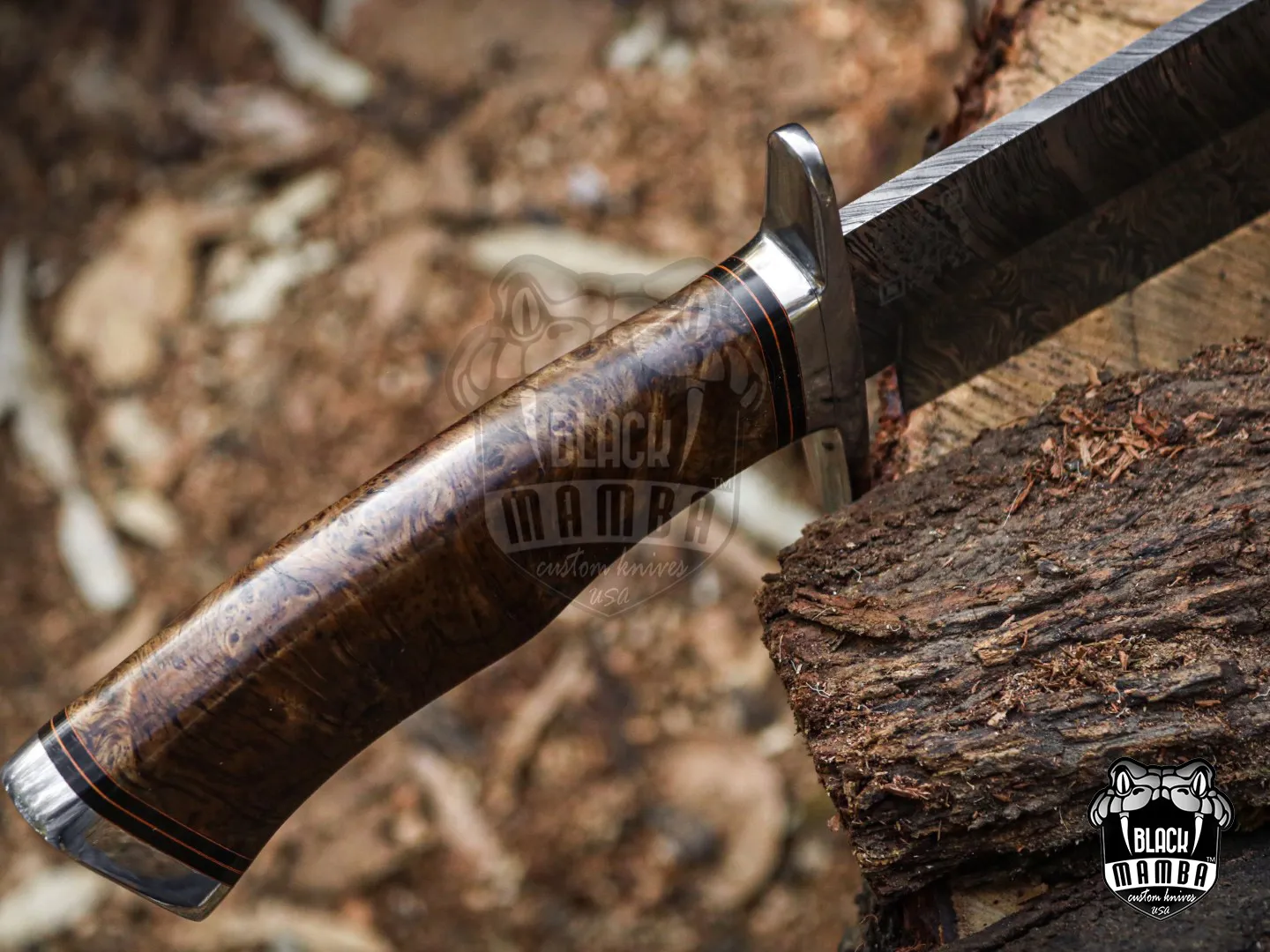 Bmk-UL-01 Viper Snake High End Handmade Damascus Steel Bowie Knife Made in USA - view 12