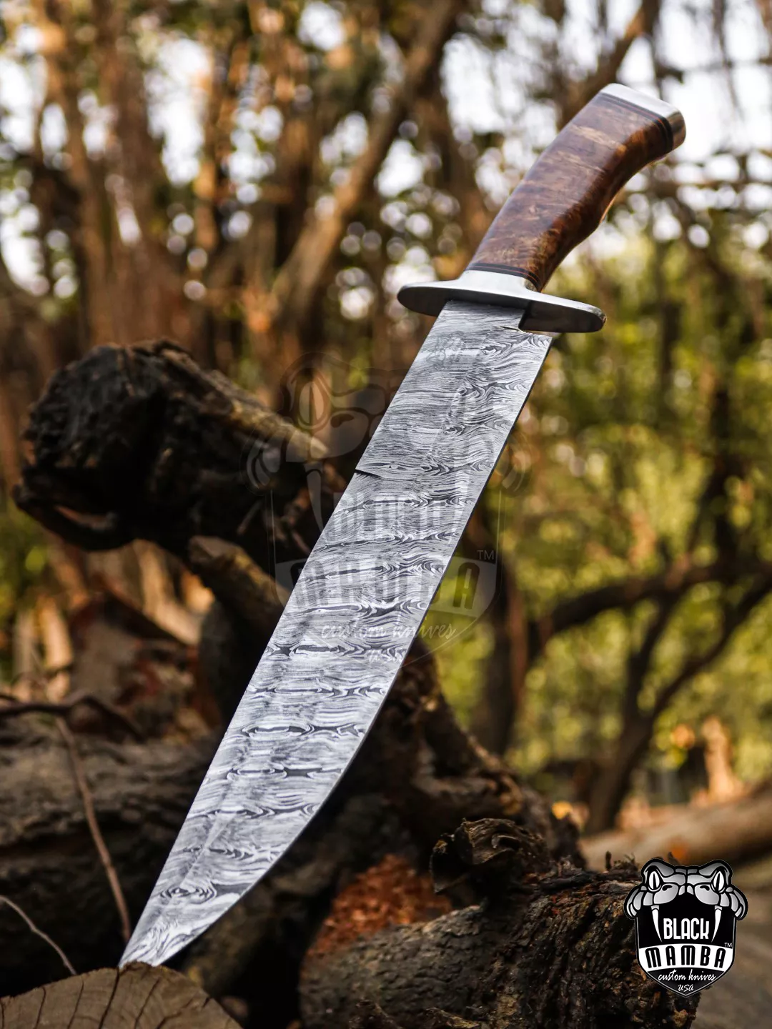 Bmk-UL-01 Viper Snake High End Handmade Damascus Steel Bowie Knife Made in USA - view 9
