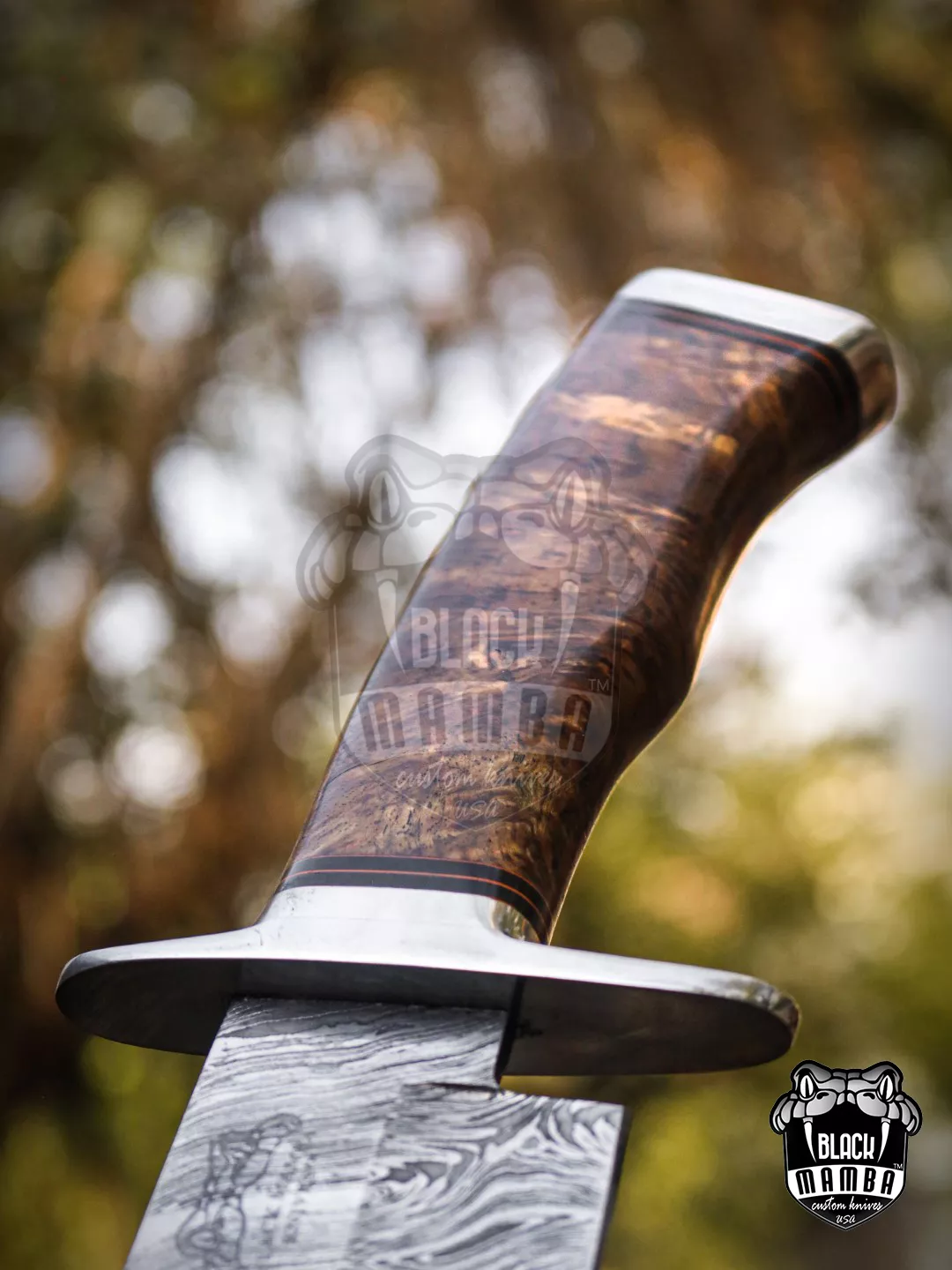 Bmk-UL-01 Viper Snake High End Handmade Damascus Steel Bowie Knife Made in USA - view 8