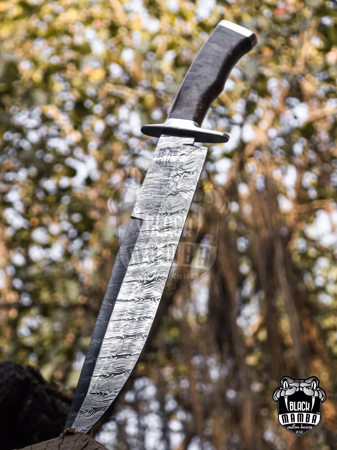 Bmk-UL-01 Viper Snake High End Handmade Damascus Steel Bowie Knife Made in USA - view 6
