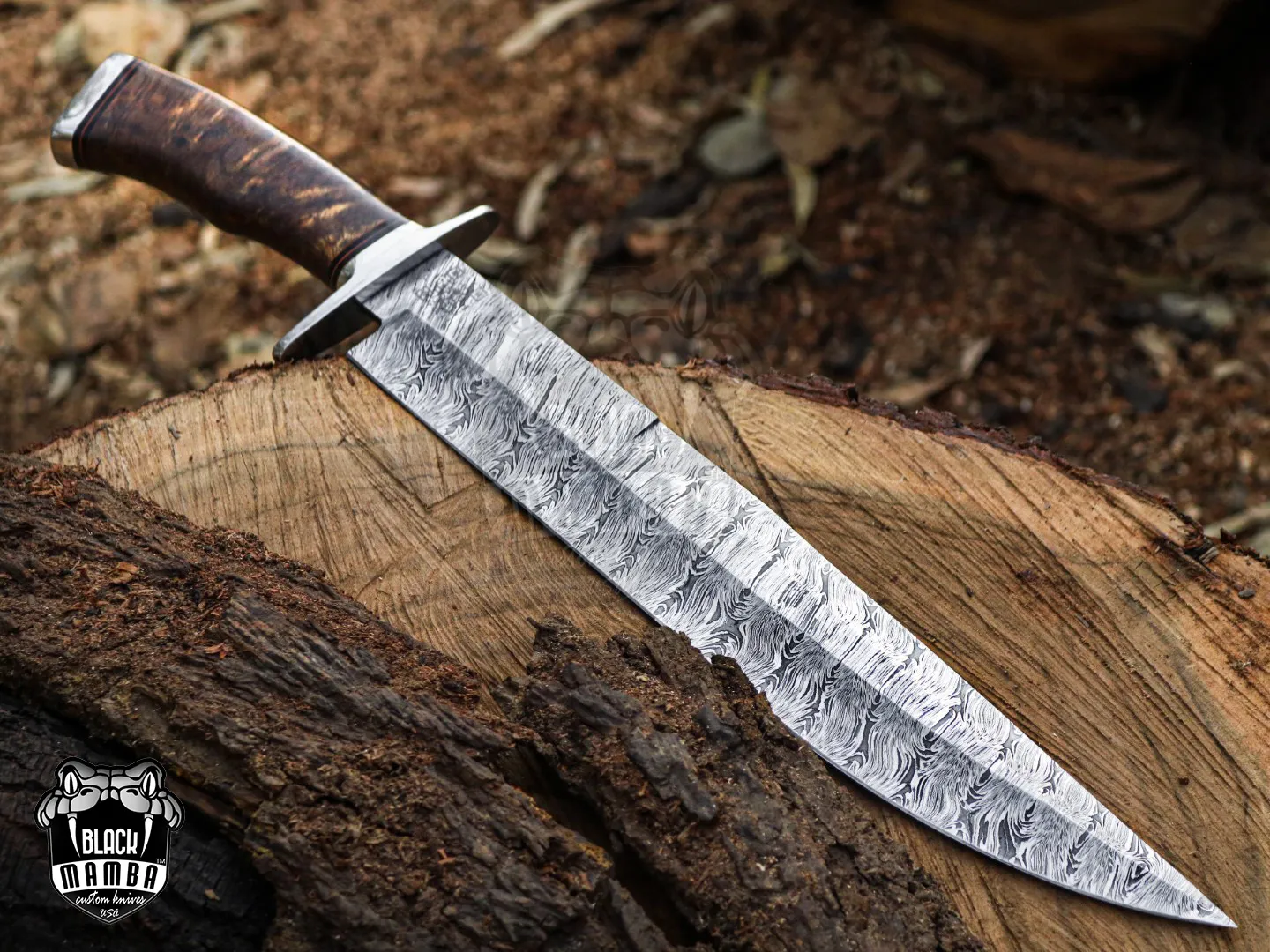 Bmk-UL-01 Viper Snake High End Handmade Damascus Steel Bowie Knife Made in USA - view 5