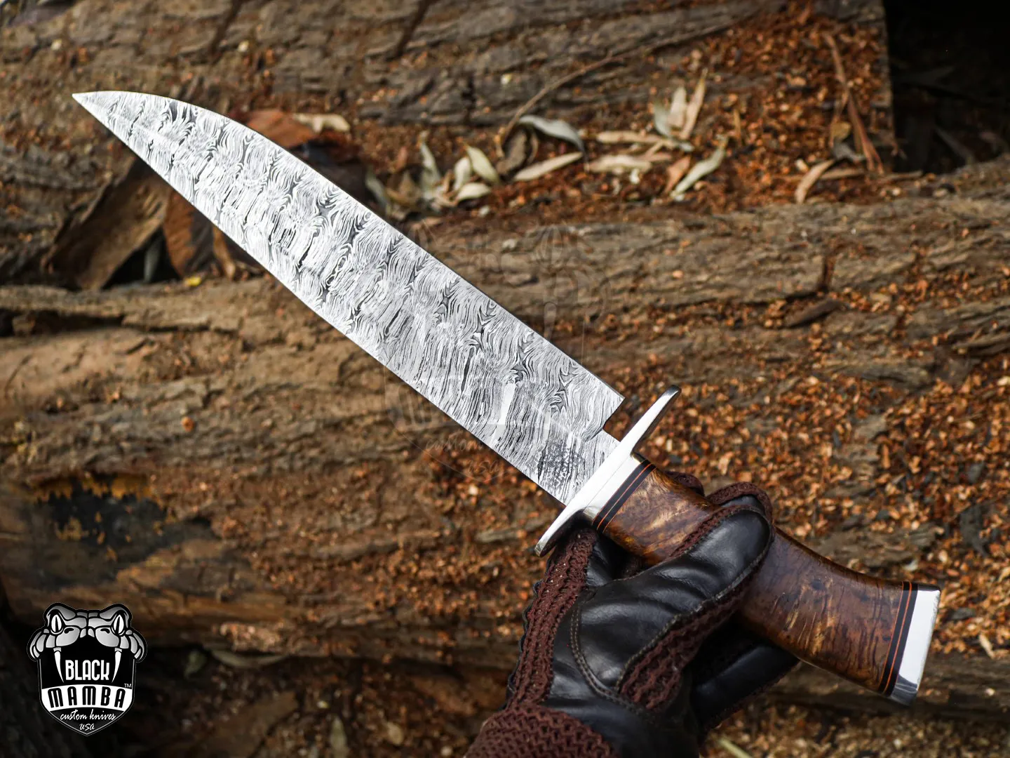 Bmk-UL-01 Viper Snake High End Handmade Damascus Steel Bowie Knife Made in USA - view 27